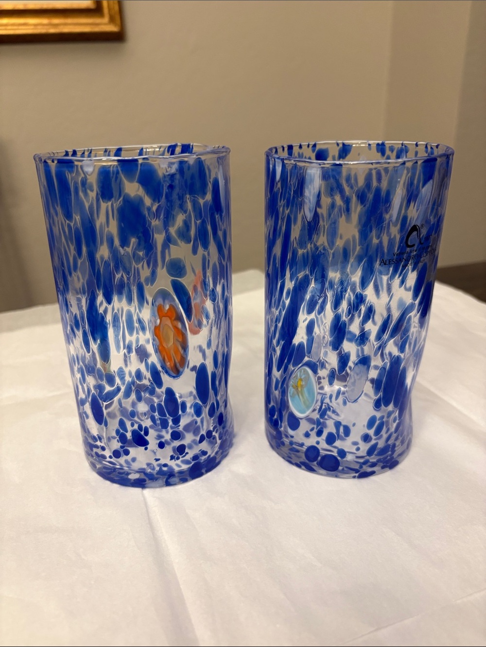 Murano Confetti Indented Drinking Glasses Made In Italy Handmade Glasses